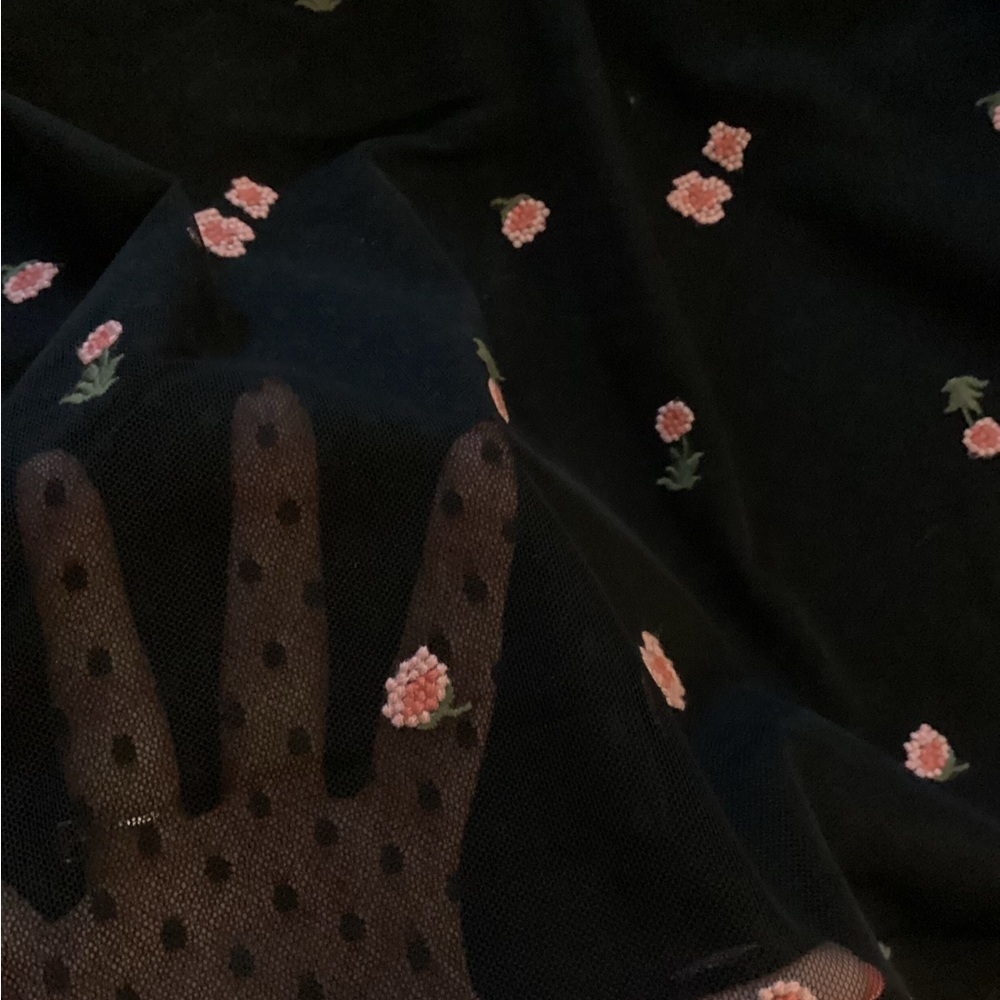 Black mid length tulle skirt